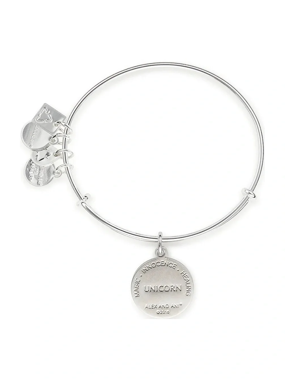 Alex and Ani Unicorn Charm Bangle Bracelet - Silver
